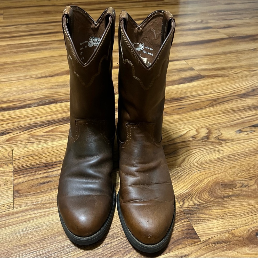 justin bullhide cowboy boots 8.5D - Picture 2 of 6